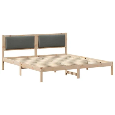 Attēls vidaXL Bed Frame with Headboard Dark Grey 200 x cm Solid Pine Wood