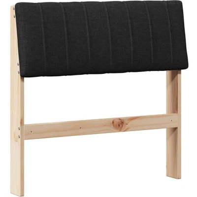 Attēls vidaXL Upholstered Headboard Black 80 cm Solid Pine Wood