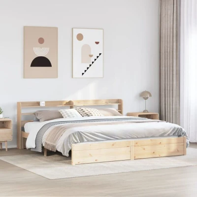 Attēls vidaXL Bed Frame with Headboard without Mattress 200x200 cm
