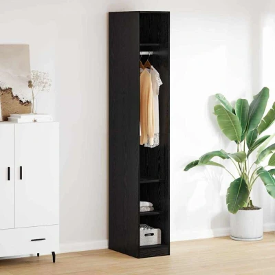 Attēls vidaXL Wardrobe with Shelf Black Oak 50 x 30 200 cm Engineered Wood