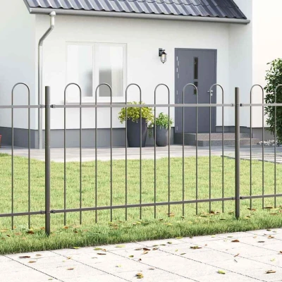 Attēls vidaXL Garden Fence 2 pcs Grey 3.4 x 1 m Powder-coated Steel
