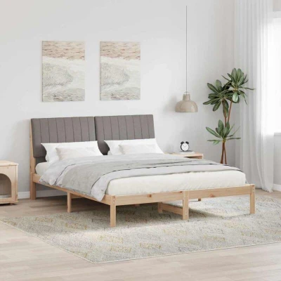 Attēls vidaXL Bed Frame with Headboard Brown 150 x 200 cm Solid Pine Wood