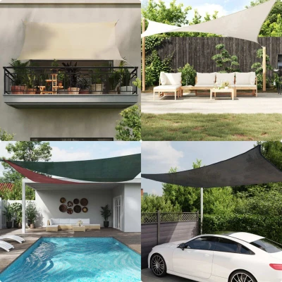 Attēls vidaXL Sunshade Sail 160 g/m² Black 3x4.5 m HDPE