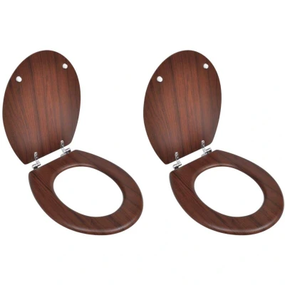 Attēls vidaXL Toilet Seats with Lids 2 pcs MDF Brown